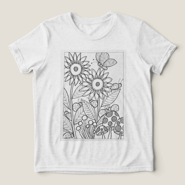 T-shirt En Tri-matière Fleurs et coccinelles (Design Recto)