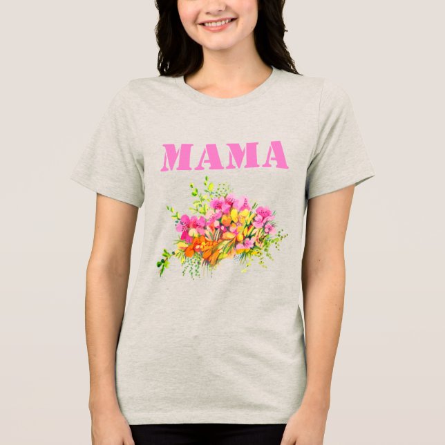 T-shirt En Tri-matière fleurs MAMA (Recto)
