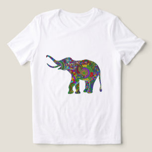 T-shirt En Tri-matière Fleurs rétro colorées Eléphant 2
