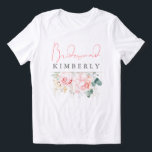 T-shirt En Tri-matière Fleurs roses et verdure Demoiselles d'honneur Réce<br><div class="desc">T-shirts floraux roses de rêve pour demoiselles d'honneur</div>