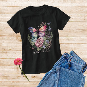 T-shirt En Tri-matière Fleurs Sauvages Et Gratuites De Papillon Floral Fl