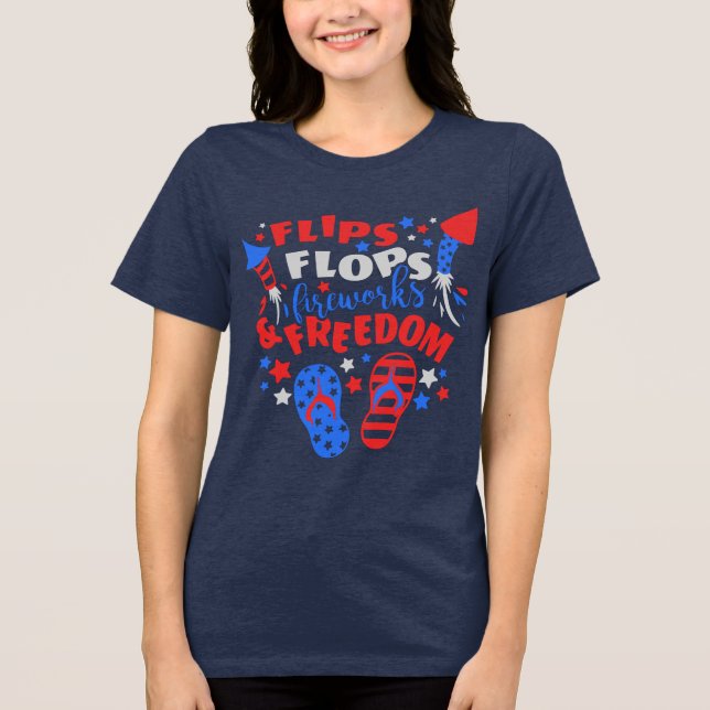 T-shirt En Tri-matière FLIP FLOPS FIREWORDS & FREEDOM Firecrackers (Recto)