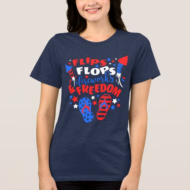 T-shirt En Tri-matière FLIP FLOPS FIREWORDS & FREEDOM Firecrackers (Recto)