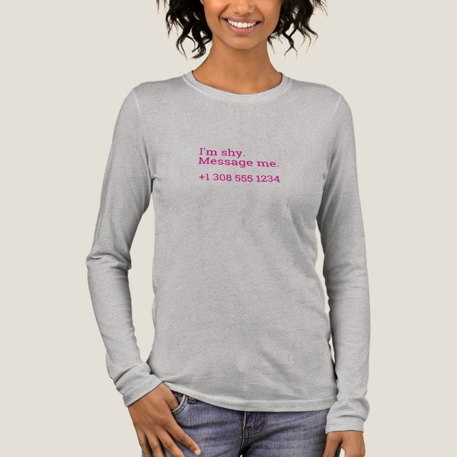 T-shirt En Tri-matière Flirting Introverts Shy Message me Number (Recto)
