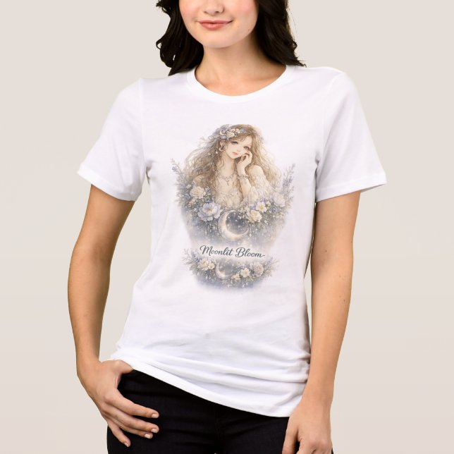 T-shirt En Tri-matière Floraison au Clair de Lune (Recto)