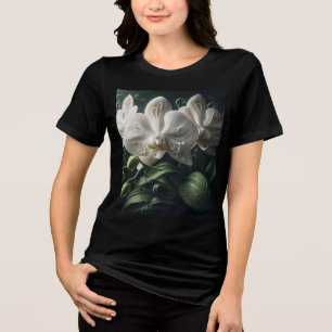 T-shirt En Tri-matière Floral Orchidée blanche