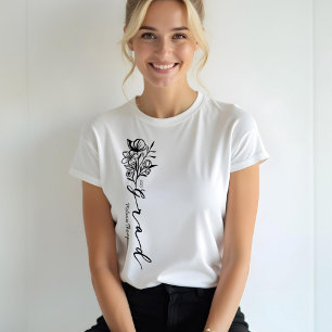 T-shirt En Tri-matière Floral Sketch Modern Grad Script Personalized Grad