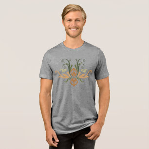 T-shirt En Tri-matière Flore géométrique Damas Classique Avec Branches