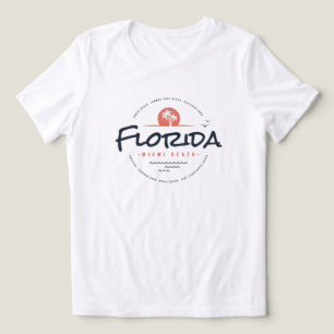 T-shirt En Tri-matière Floride Miami Beach Rétro Coucher de soleil Palmie