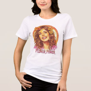 T-shirt En Tri-matière Flower Power – Chemise Vintage Hippie des années 7