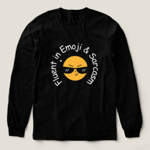 T-shirt En Tri-matière "Fluent in Emoji and Sarcasm" Drôle Femmes