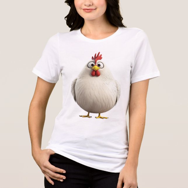 T-shirt En Tri-matière Fluffy & Fabulous | Round White Rooster Zodiac T-S (Recto)
