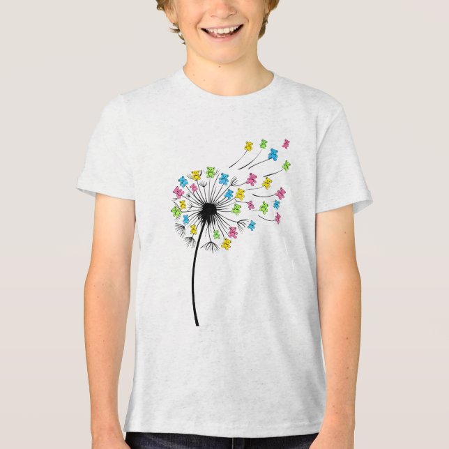 T-shirt En Tri-matière Flying cute bears dandelion flow (Recto)