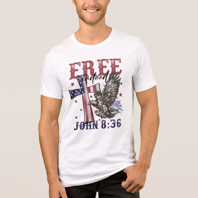 T-shirt En Tri-matière Foi et liberté : Jean 8:36 (Recto)