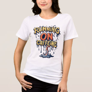T-shirt En Tri-matière Fonctionne à la caféine Graffiti de dessin animé v