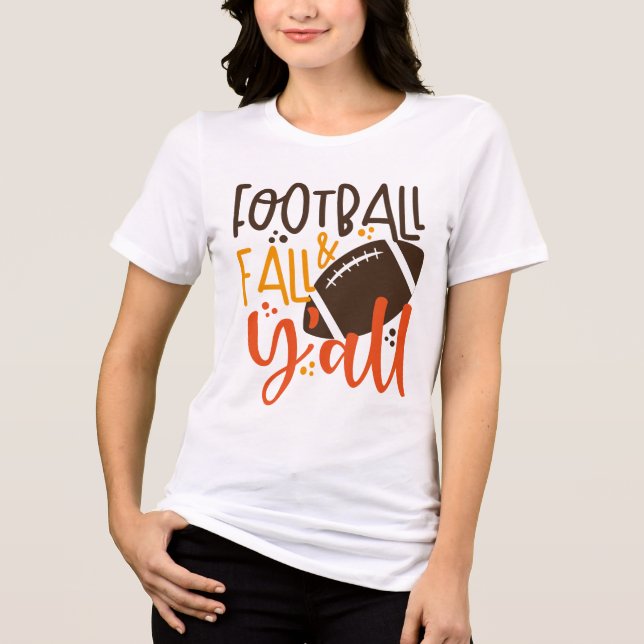 T-shirt En Tri-matière Football Fall & Y'all (Recto)