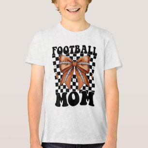 T-shirt En Tri-matière Football Maman Coquette Football Bow Mère Day Pour