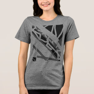 T-shirt En Tri-matière Formes de diagonale gris noir Abstrait Art MCM Loo
