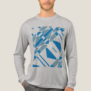 T-shirt En Tri-matière Formes diagonales gris bleu MCM d'inspiration sud-