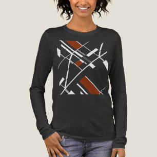 T-shirt En Tri-matière Formes géométriques blanches de Maron Aspect MCM