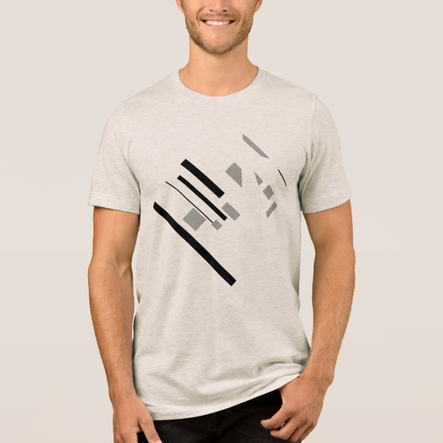 T-shirt En Tri-matière Formes géométriques en gris noir, apparence MCM di (Recto)