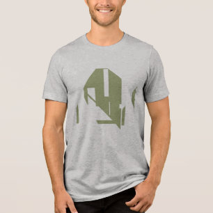 T-shirt En Tri-matière Formes géométriques vert olive Design d'art Abstra