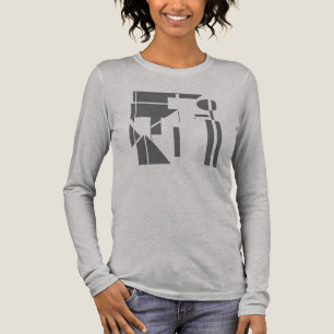 T-shirt En Tri-matière Formes grises de charbon Géométrique Abstrait Look