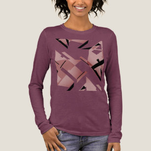 T-shirt En Tri-matière Formes noires roses bordeaux Abstraites inspirées