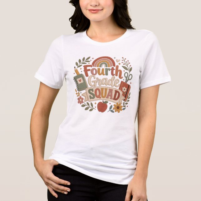 T-shirt En Tri-matière Fourth Grade Teacher Tee (Recto)