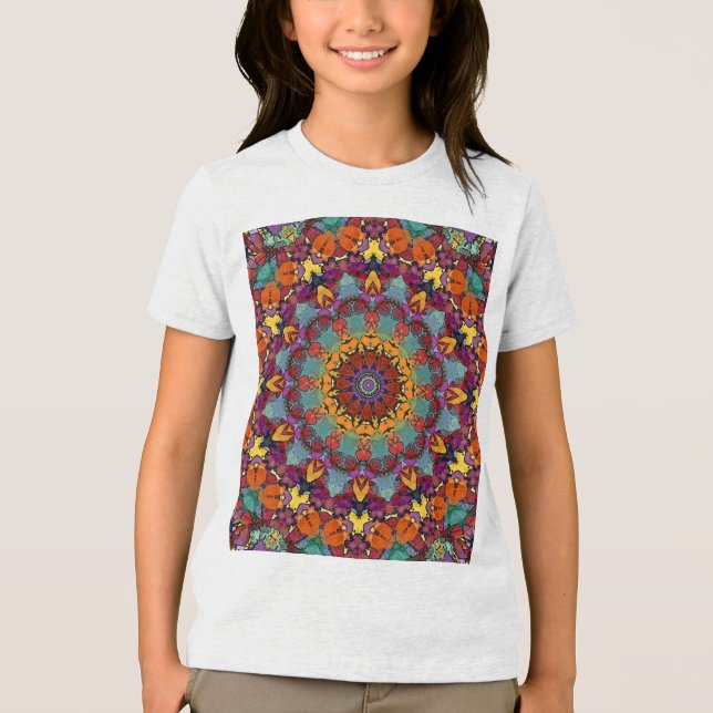 T-shirt En Tri-matière Fractal Kaleidoscope Mandala Pattern-64351 (Recto)