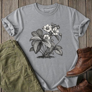 T-shirt En Tri-matière Fraise Botanique Vintage