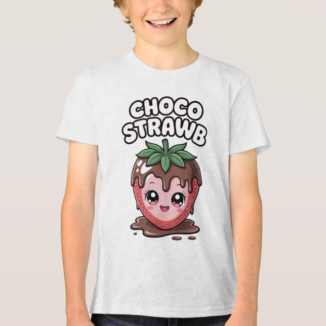 T-SHIRT  EN TRI-MATIÈRE FRAISE CHOCOLAT (Recto)