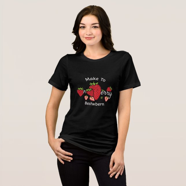 T-SHIRT  EN TRI-MATIÈRE FRAISES (Recto plein)