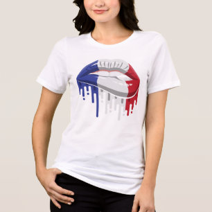 T-shirt En Tri-matière France lèvres fierté racine drapeau