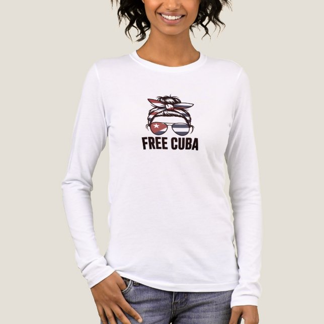 T-shirt En Tri-matière Free Cuba – Cuban Freedom Protest Woman  (Recto)