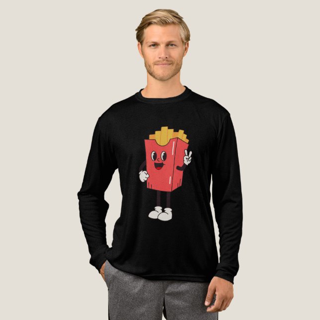 T-shirt En Tri-matière Frites rétro françaises (Recto complet)