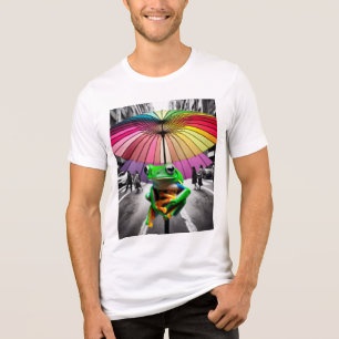 T-shirt En Tri-matière "Frog Cosy Chilling sous un parapluie