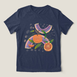 T-shirt En Tri-matière fruit d'orange d'été géométrique