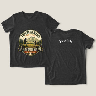 T-shirt En Tri-matière Fryeburg Maine Fête des Pères Jouant à la balle