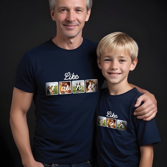 T-shirt En Tri-matière Fun Périodique Éléments de table Comme Père Comme  (Fun Periodical Table Elements Like Father Like Son T-Shirt)