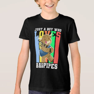 T-shirt En Tri-matière Funky Bagpipes Scottish Highland Cow