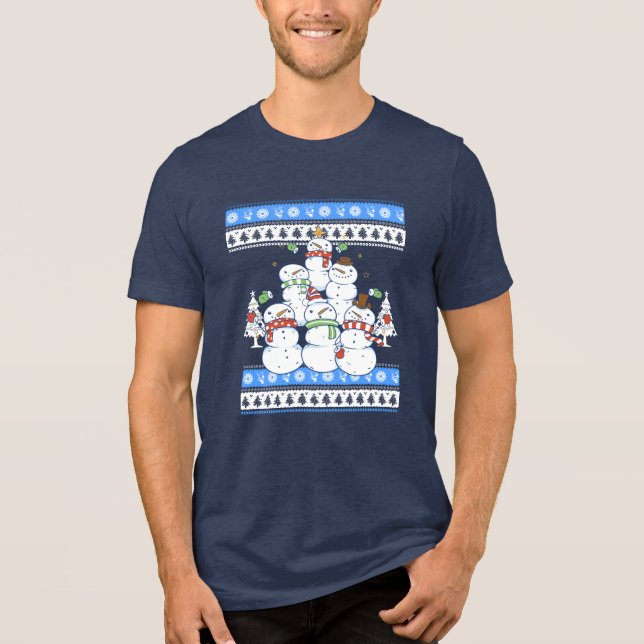 T-shirt En Tri-matière Funky Snowman sapin de Noël (Recto)