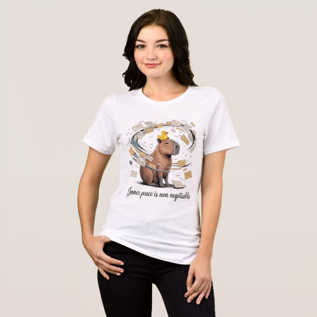T-shirt En Tri-matière Funny Capybara Inner Peace Is Non Negotiable T-Shi (Recto plein)