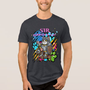 T-shirt En Tri-matière Funny Chat Chevalier "Sir Scratch a Lot" Amoureux