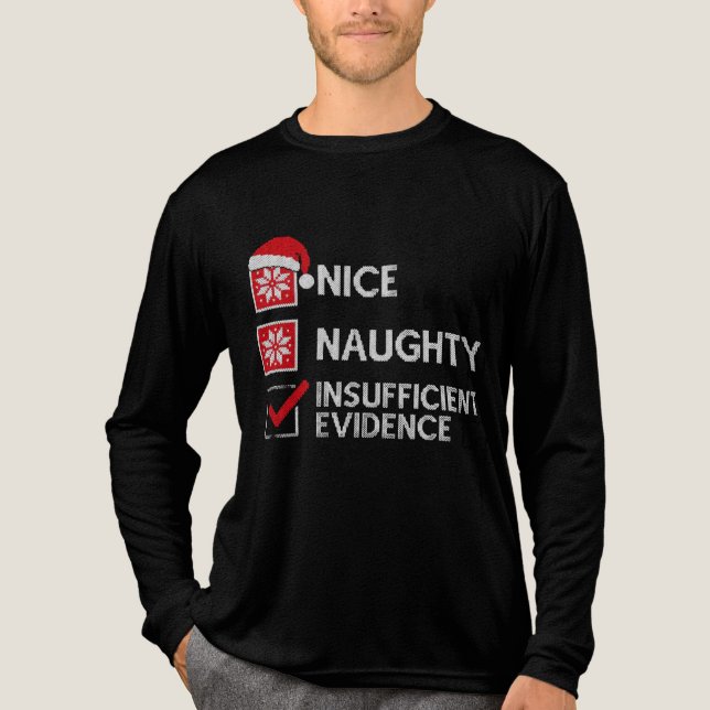 T-shirt En Tri-matière Funny Christmas Sweater Naughty for Sarcasm Lovers (Recto)