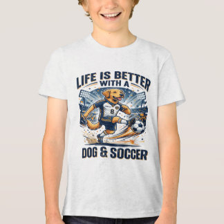 T-shirt En Tri-matière Funny Dog Soccer Life Is Better With a Dog