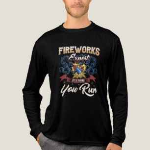 T-shirt En Tri-matière Funny Fireworks Expert Run Si j'exécute Humour