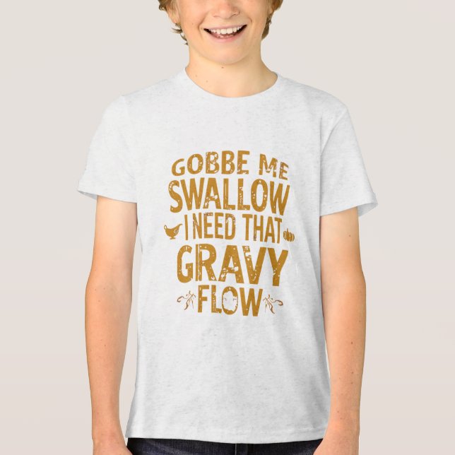 T-shirt En Tri-matière Funny Gravy Flow Thanksgiving Typography  Gif (Recto)