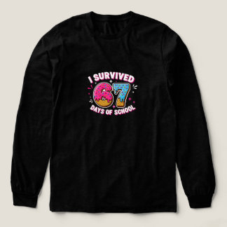 T-shirt En Tri-matière Funny I Survived 67 Days of School - Donut