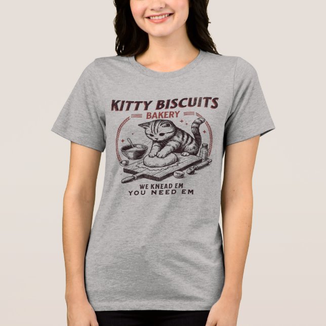 T-shirt En Tri-matière Funny Kitty Biscuits Bakery Shirt (Recto)